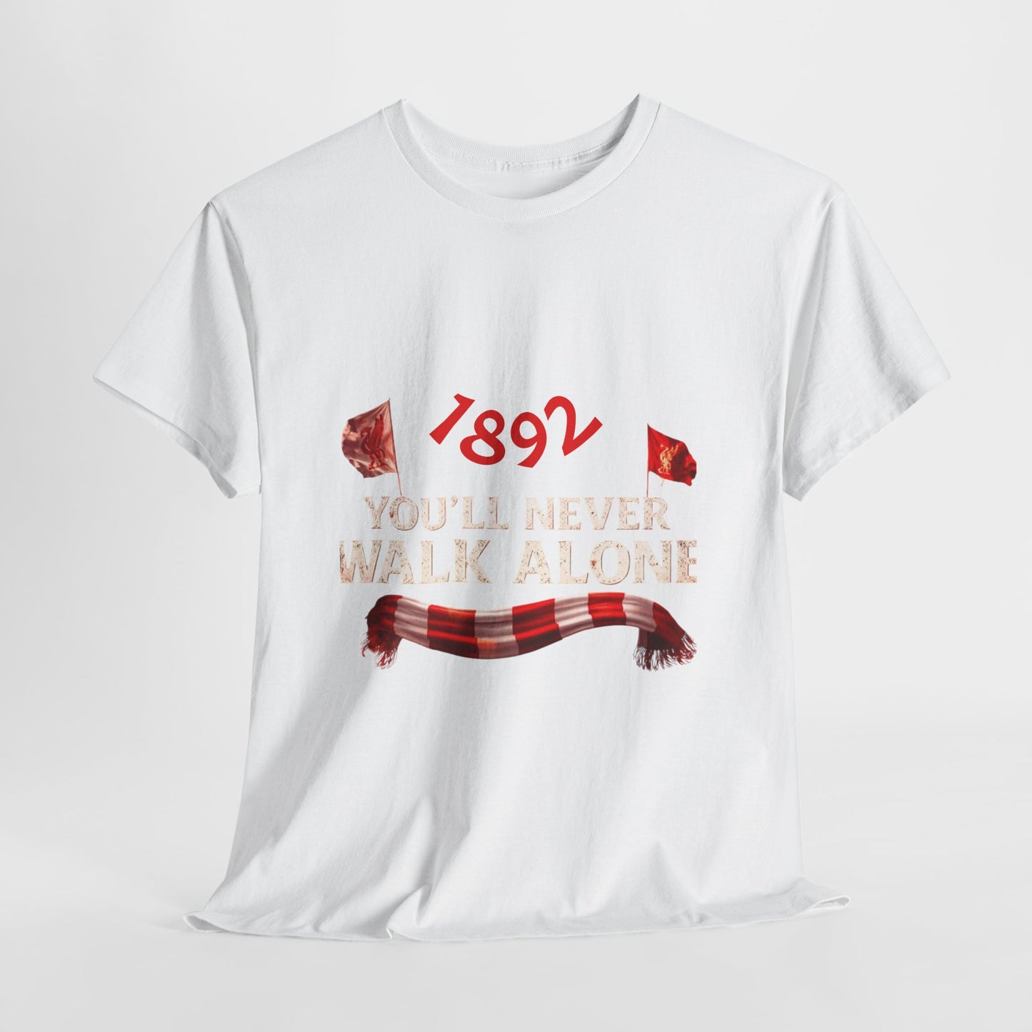 Camiseta — Camiseta vintage de fútbol con bufanda para fanático del fútbol americano «1892 You'll Never Walk Alone»