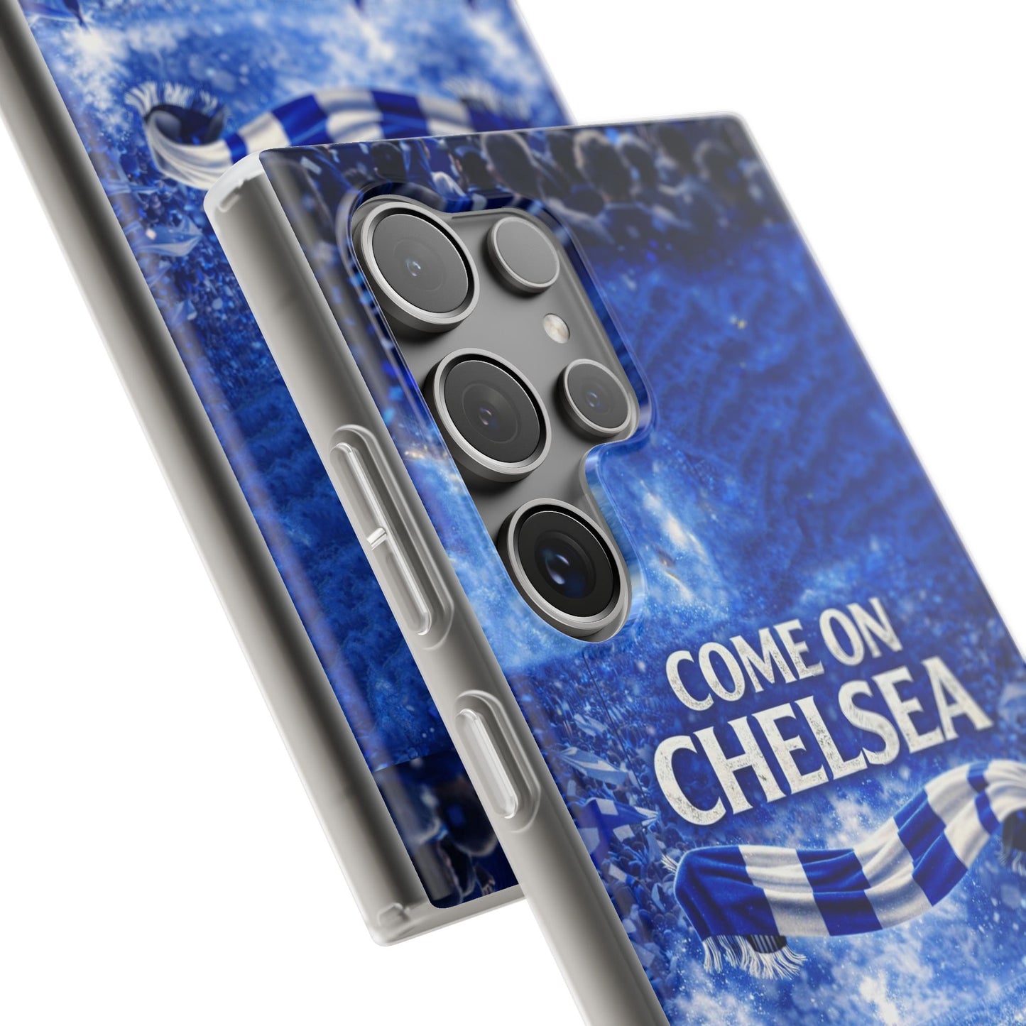 Funda flexible para teléfono del Chelsea Football: "Vamos Chelsea" en azul para aficionados