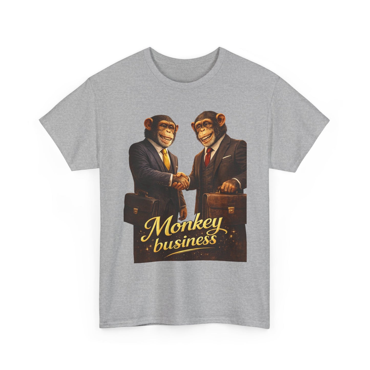 Monkey Business T-Shirt — Retro Chimps in Suits Graphic Tee