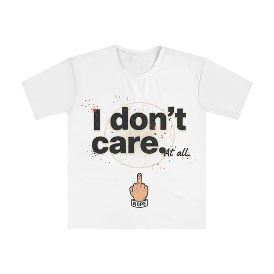 I Don't Care At All Tee — Graphic Men's Relaxed T-Shirt with Middle Finger 'Nope' Design