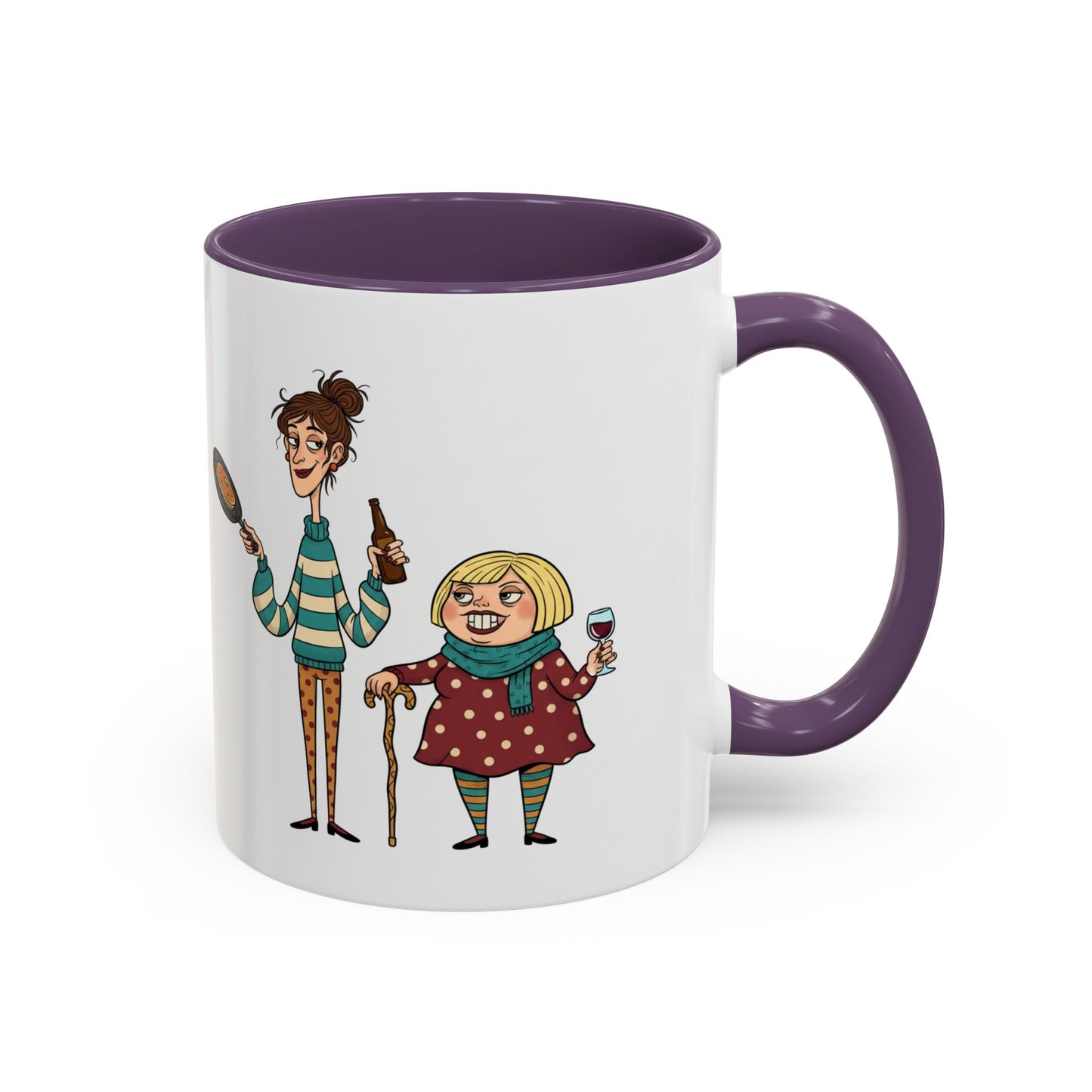 Funny Family Characters Accent Coffee Mug – Quirky Cartoon Parents & Kids Gift
