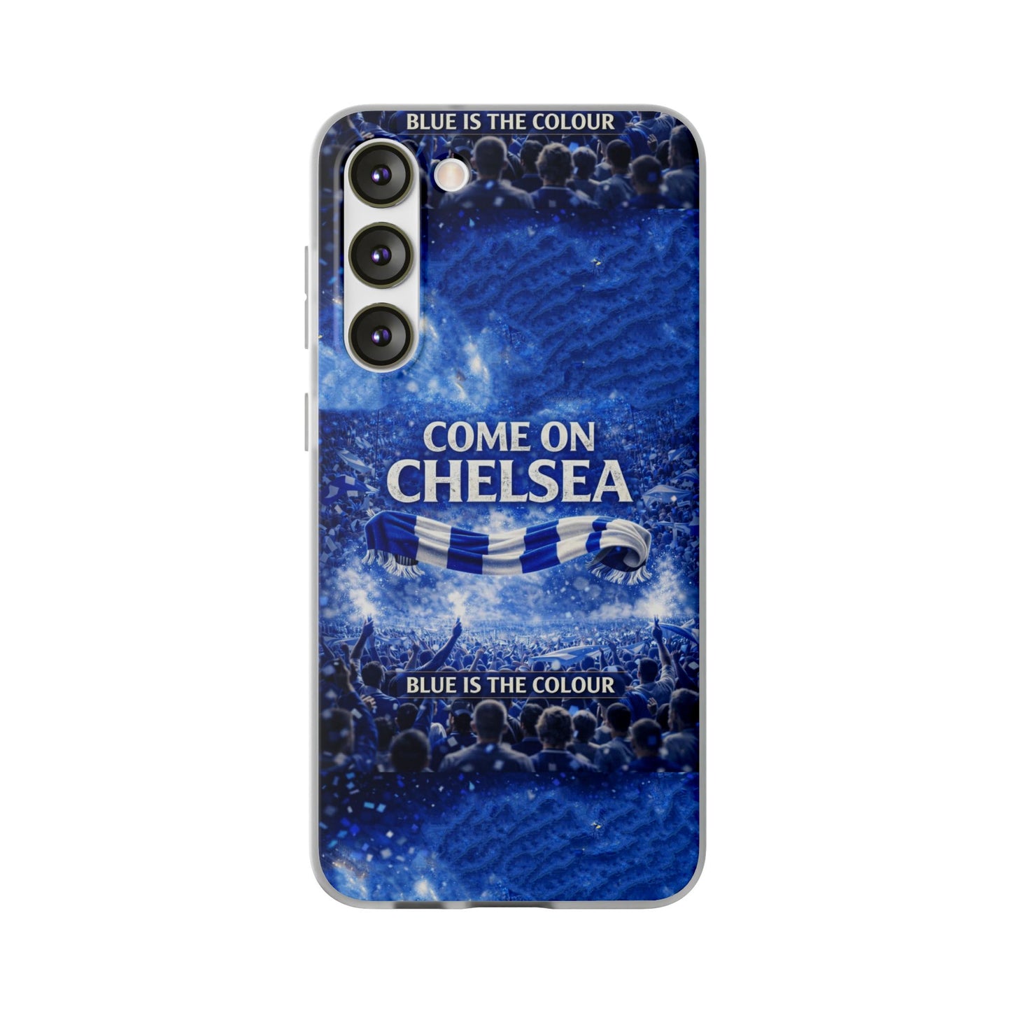 Funda flexible para teléfono del Chelsea Football: "Vamos Chelsea" en azul para aficionados