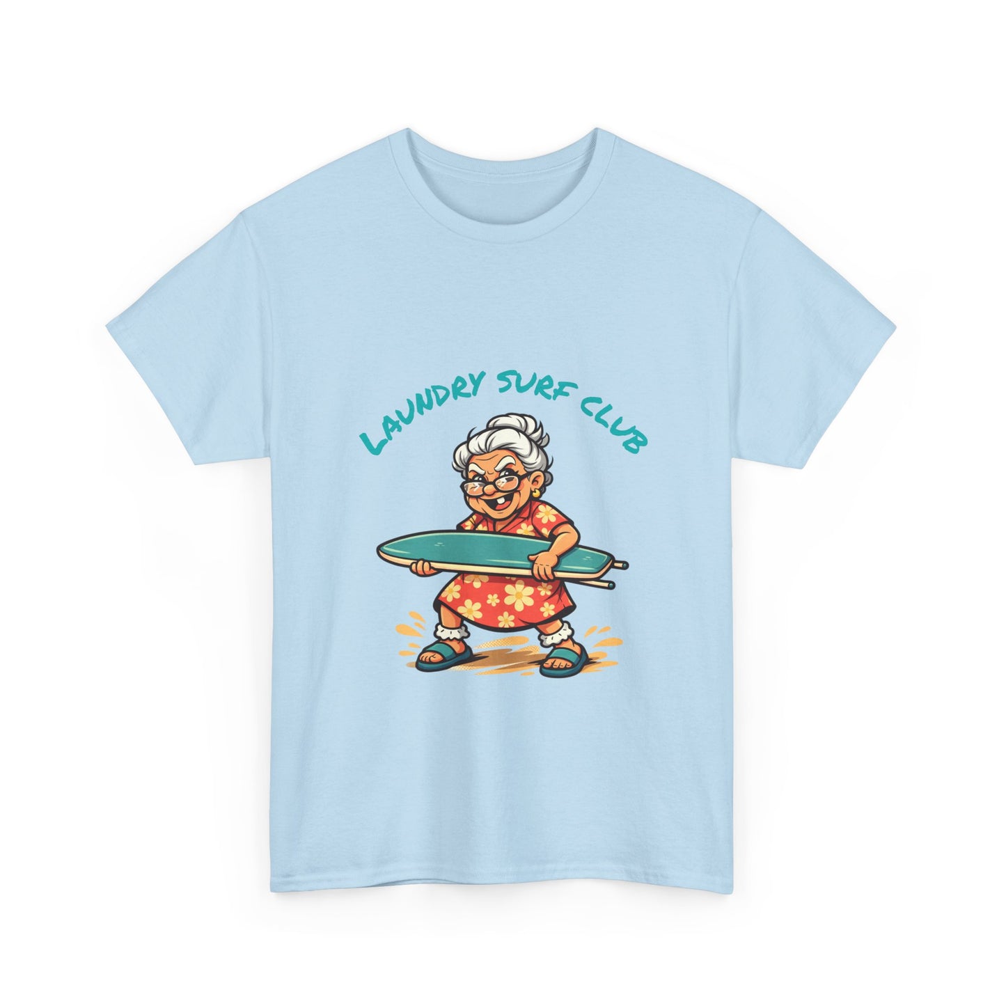 Laundry Surf Club T‑Shirt — Retro Grandma Surfing Graphic Tee