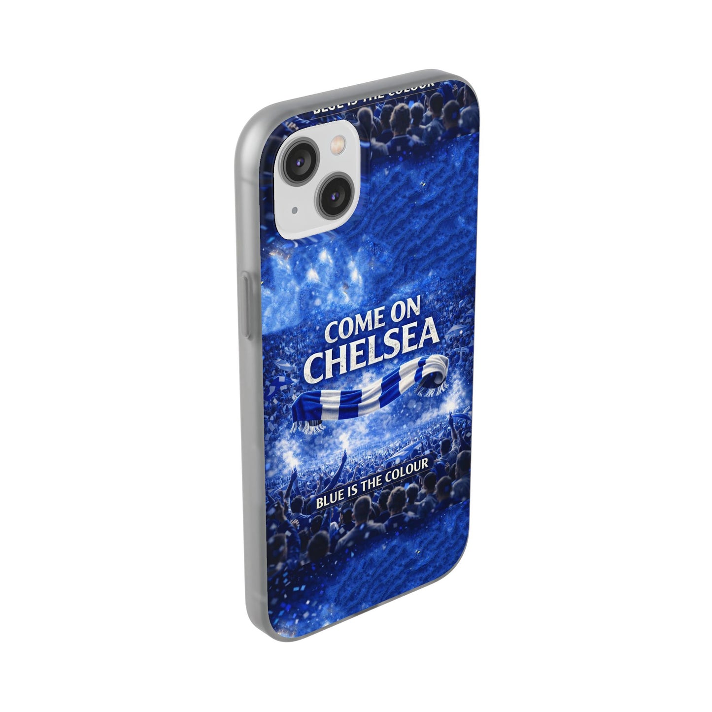 Funda flexible para teléfono del Chelsea Football: "Vamos Chelsea" en azul para aficionados