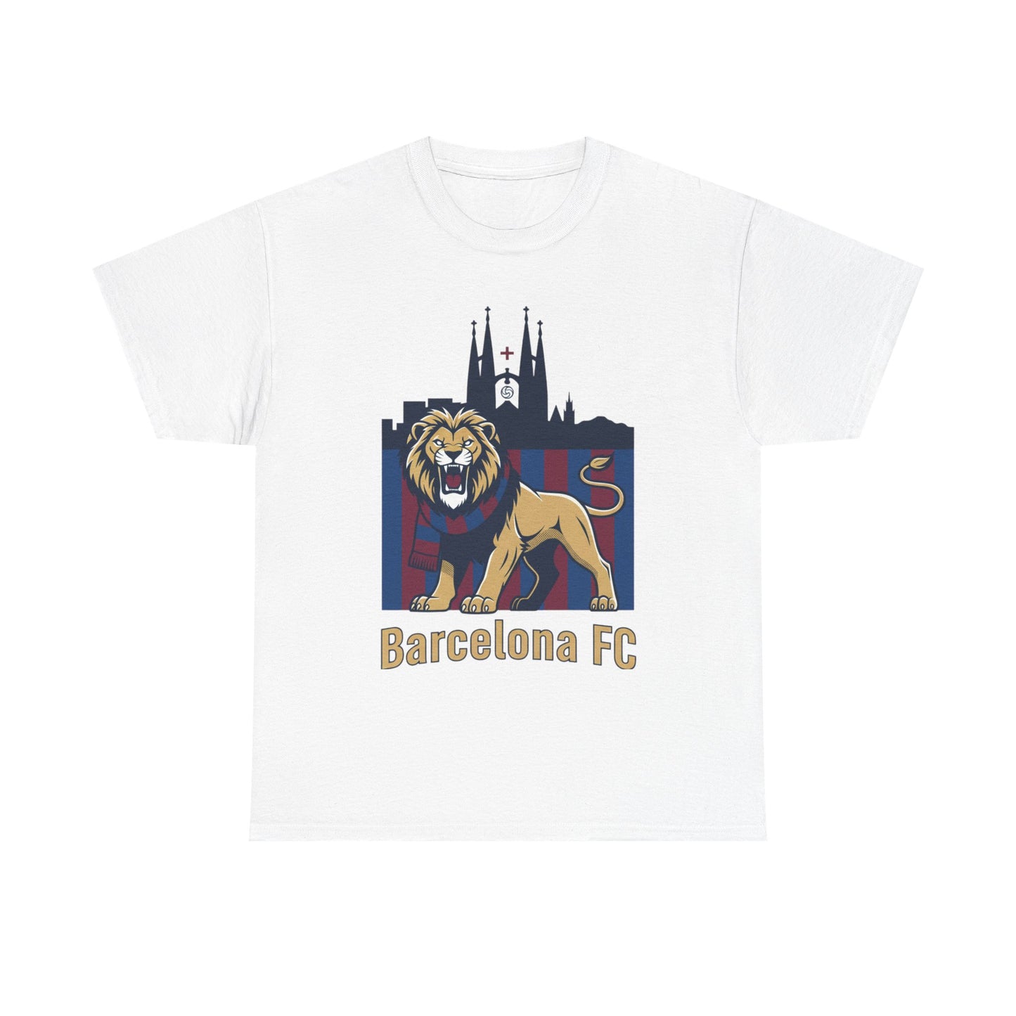 Barcelona FC Lion T-Shirt — Soccer Fan Tee with Sagrada Família Graphic