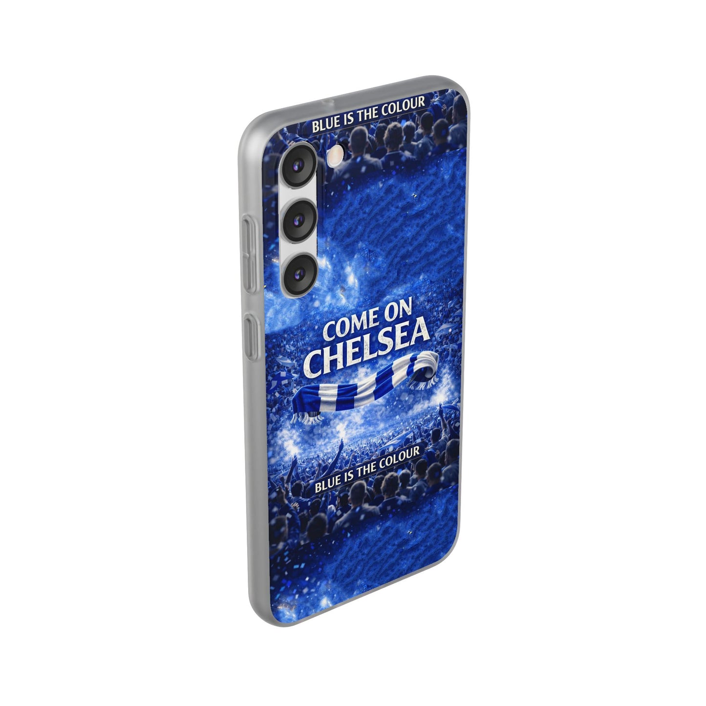 Funda flexible para teléfono del Chelsea Football: "Vamos Chelsea" en azul para aficionados