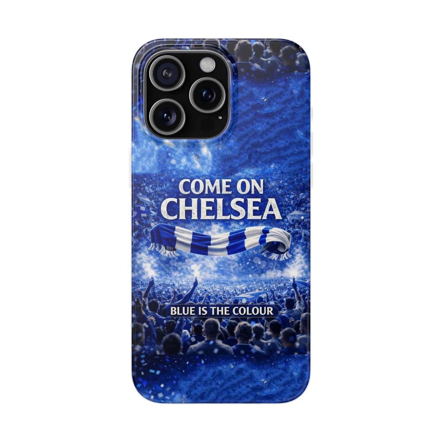 Funda flexible para teléfono del Chelsea Football: "Vamos Chelsea" en azul para aficionados