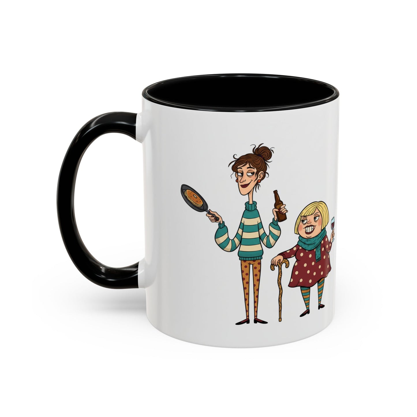 Funny Family Characters Accent Coffee Mug – Quirky Cartoon Parents & Kids Gift