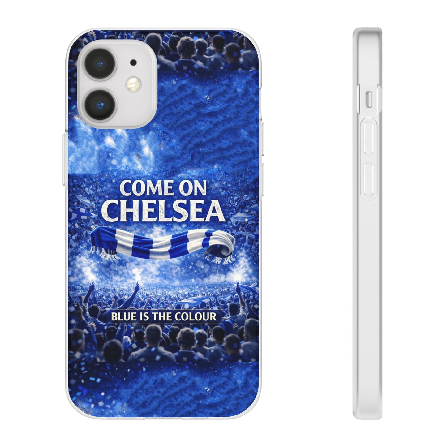 Funda flexible para teléfono del Chelsea Football: "Vamos Chelsea" en azul para aficionados