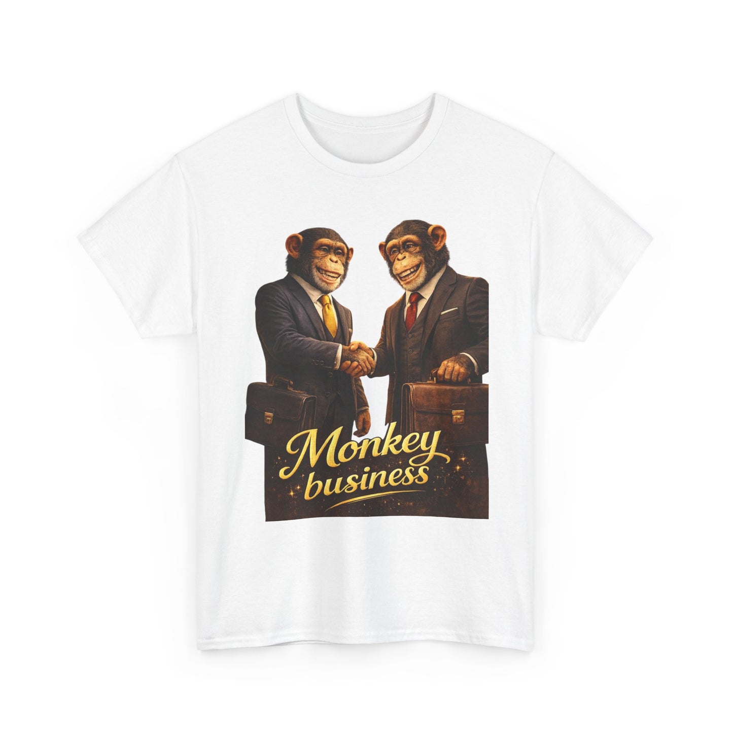 Monkey Business T-Shirt — Retro Chimps in Suits Graphic Tee