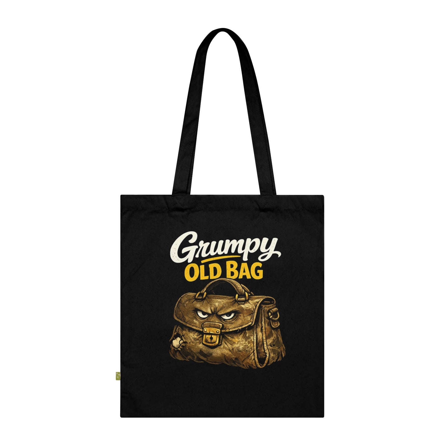 Grumpy Old Bag Tote — Funny Retro Vintage Satchel Illustration Organic Cotton Tote