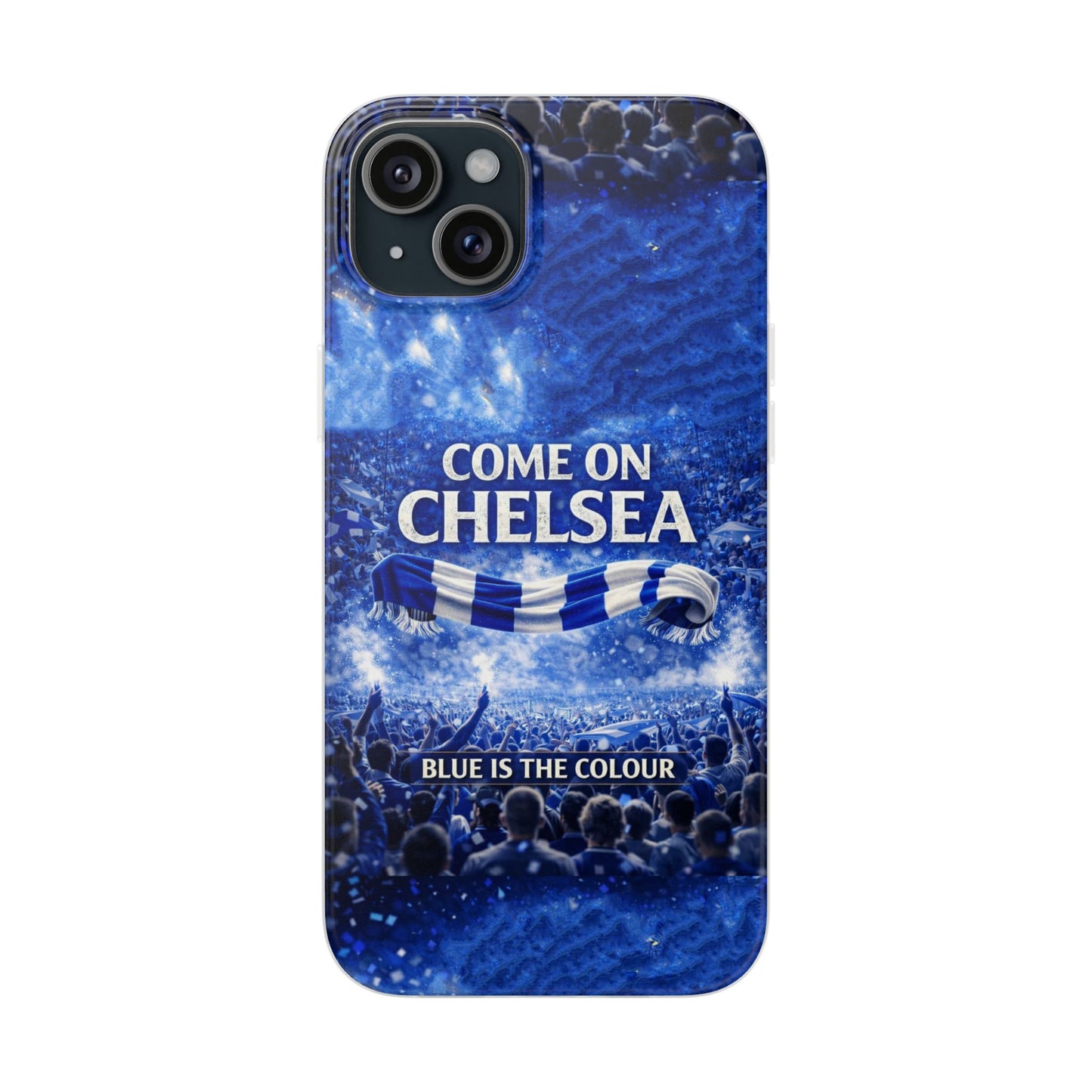 Funda flexible para teléfono del Chelsea Football: "Vamos Chelsea" en azul para aficionados