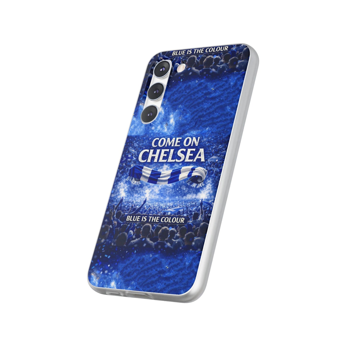 Funda flexible para teléfono del Chelsea Football: "Vamos Chelsea" en azul para aficionados
