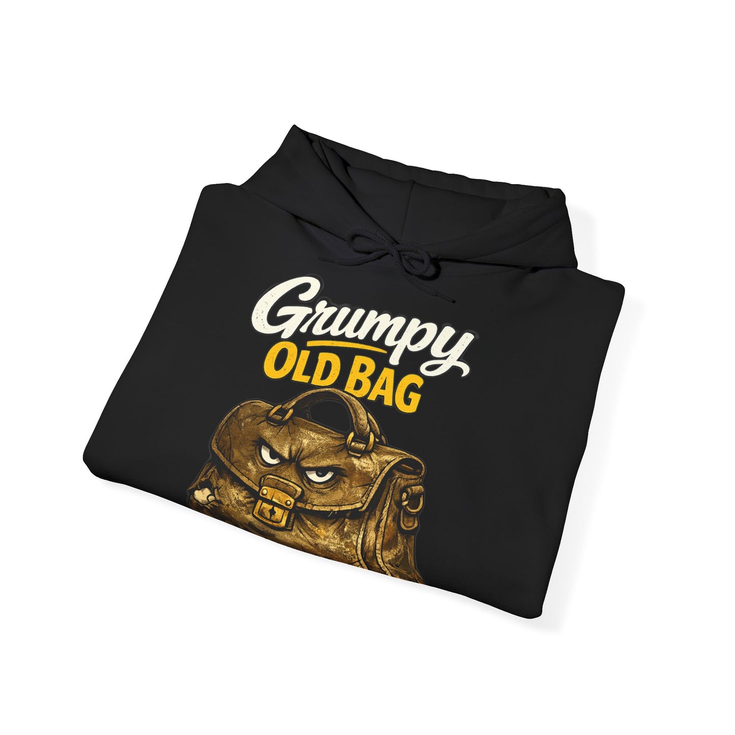 Vintage 'Old Bag' Leather Satchel Graphic Hoodie — Funny Retro Travel Gift