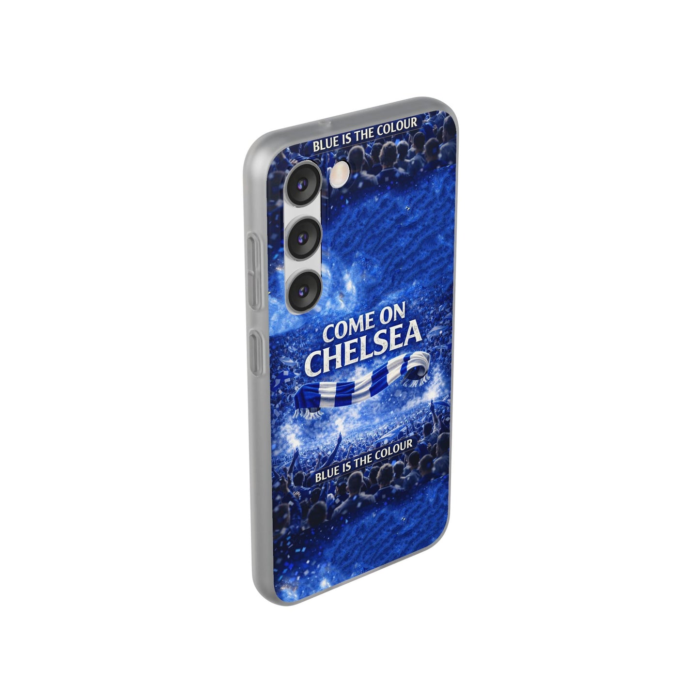 Funda flexible para teléfono del Chelsea Football: "Vamos Chelsea" en azul para aficionados