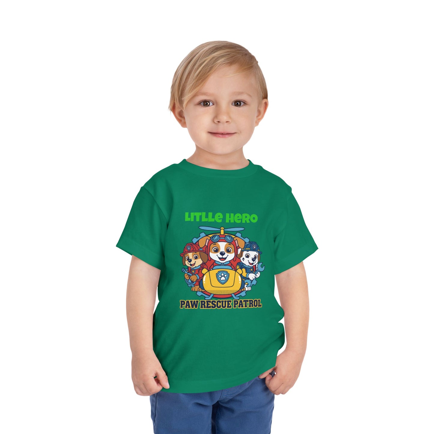 Little Hero Paw Rescue Patrol Toddler Tee — Kids' Cartoon Rescue Dog Shirt