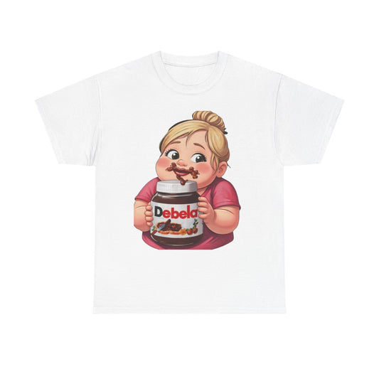 Nutella-Inspired Cute Kid Holding Jar T-Shirt — Funny Dessert Lover Tee
