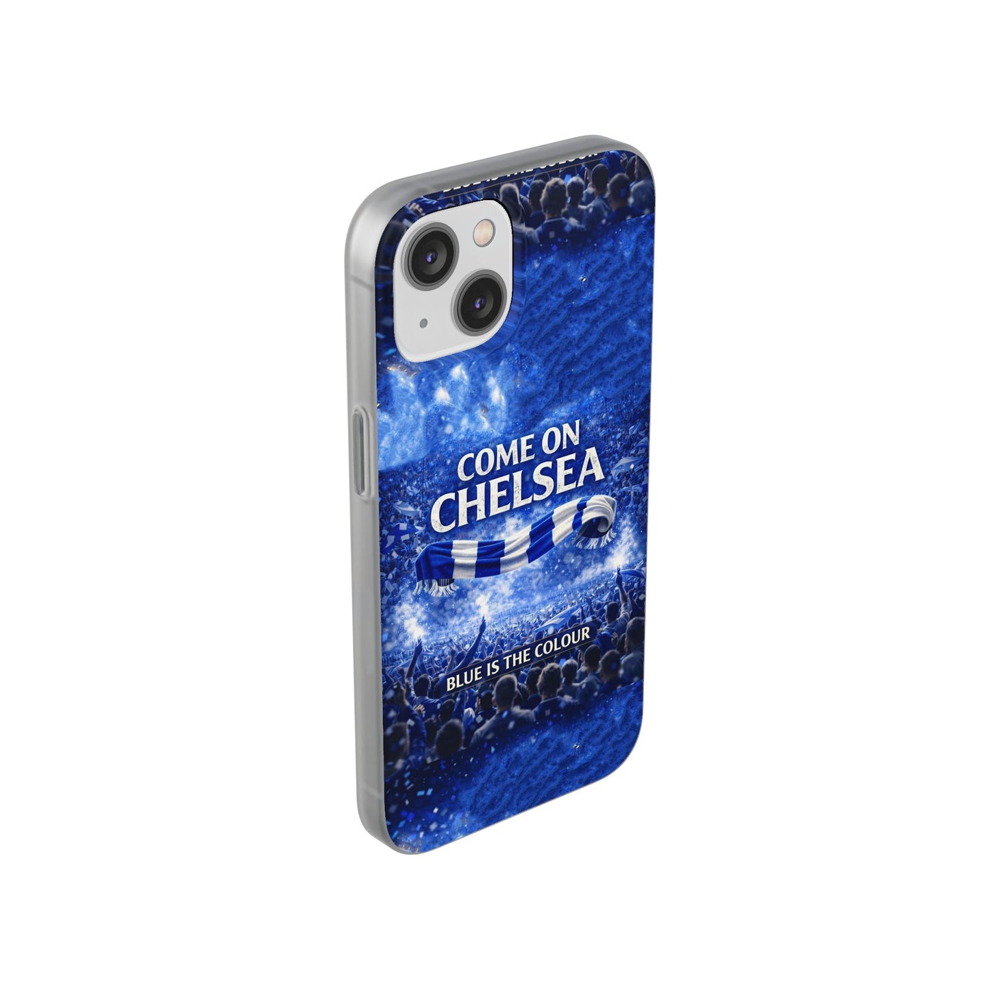 Funda flexible para teléfono del Chelsea Football: "Vamos Chelsea" en azul para aficionados