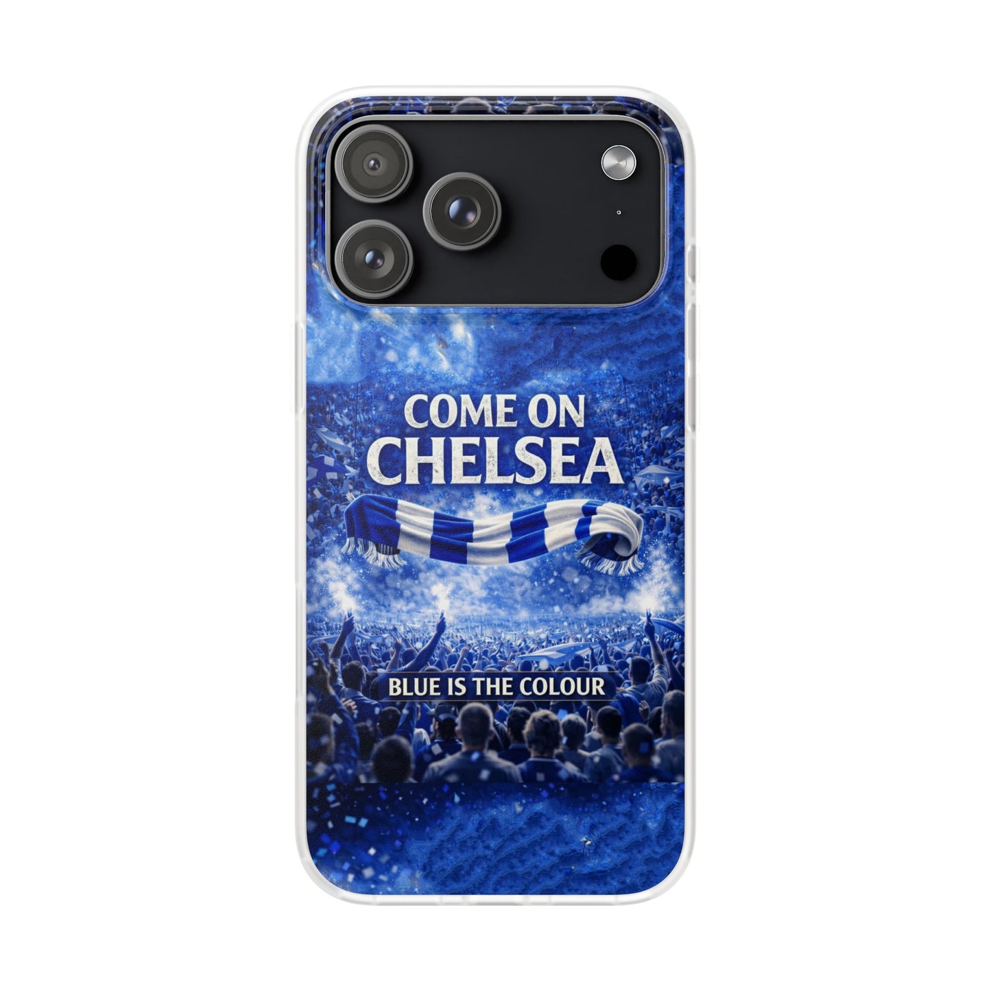 Funda flexible para teléfono del Chelsea Football: "Vamos Chelsea" en azul para aficionados