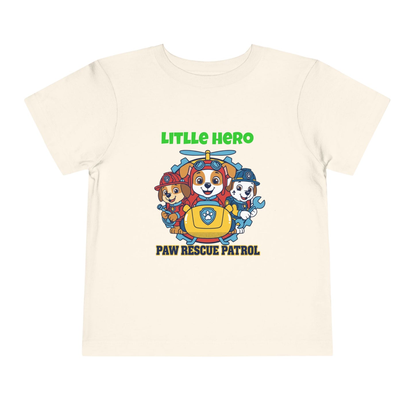 Little Hero Paw Rescue Patrol Toddler Tee — Kids' Cartoon Rescue Dog Shirt