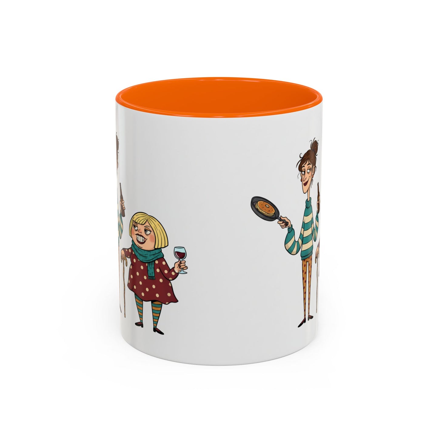 Funny Family Characters Accent Coffee Mug – Quirky Cartoon Parents & Kids Gift