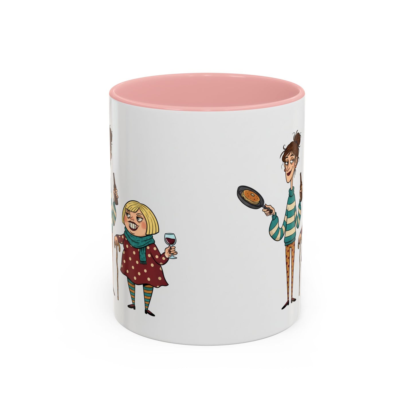 Funny Family Characters Accent Coffee Mug – Quirky Cartoon Parents & Kids Gift
