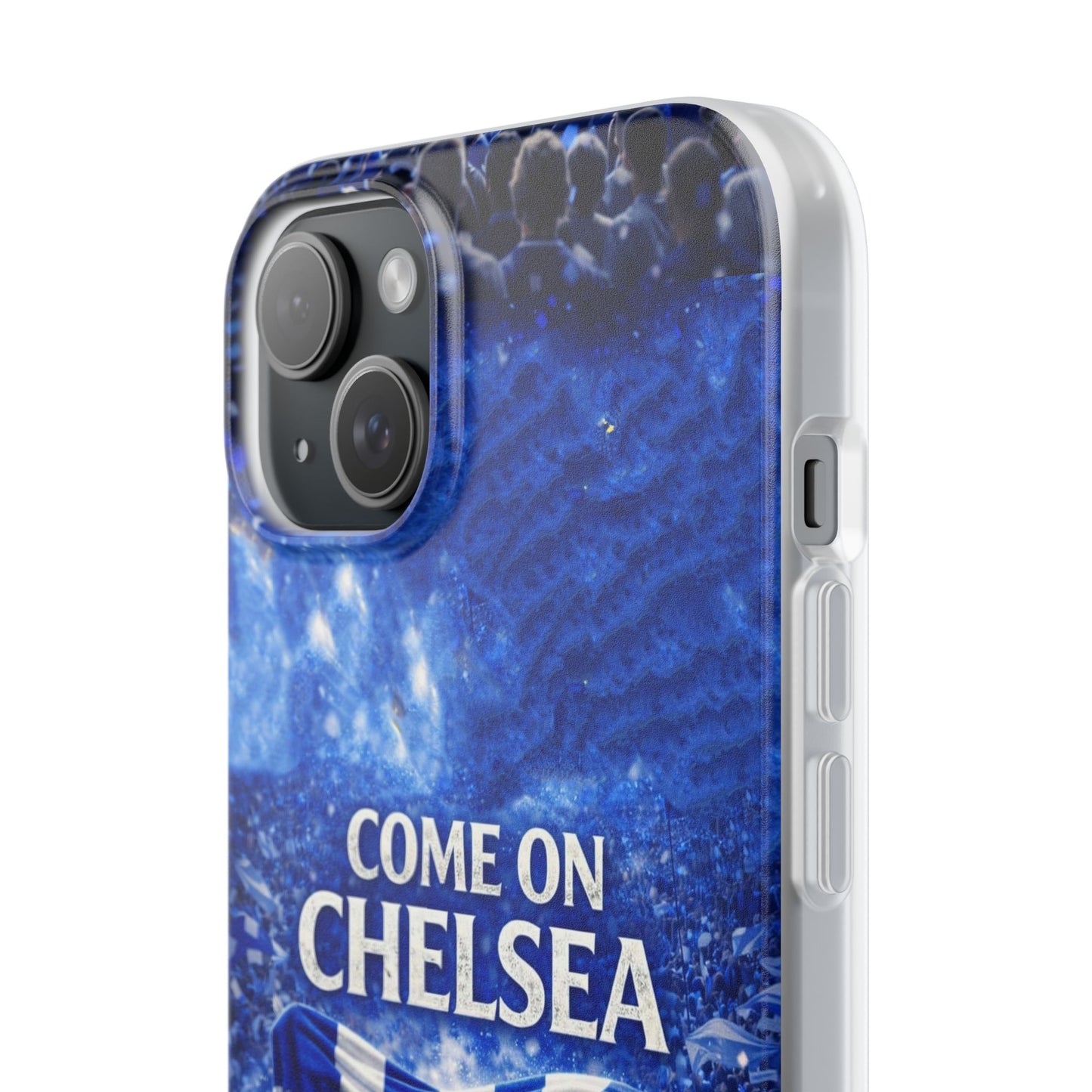 Funda flexible para teléfono del Chelsea Football: "Vamos Chelsea" en azul para aficionados