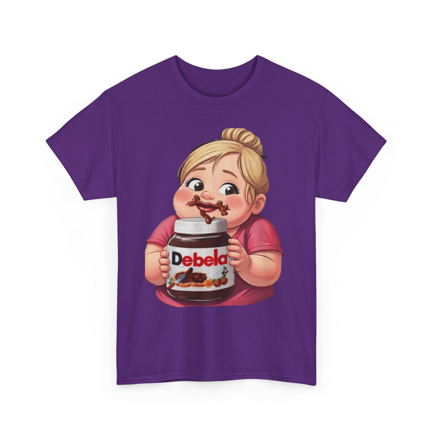 Camiseta con un niño adorable sosteniendo un tarro inspirada en Nutella — Camiseta divertida para amantes de los postres 
