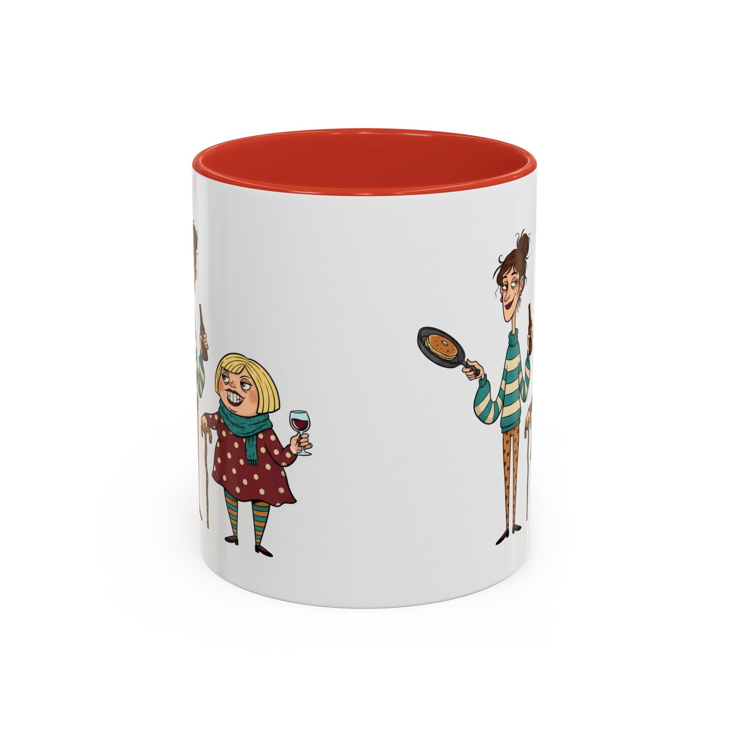 Funny Family Characters Accent Coffee Mug – Quirky Cartoon Parents & Kids Gift