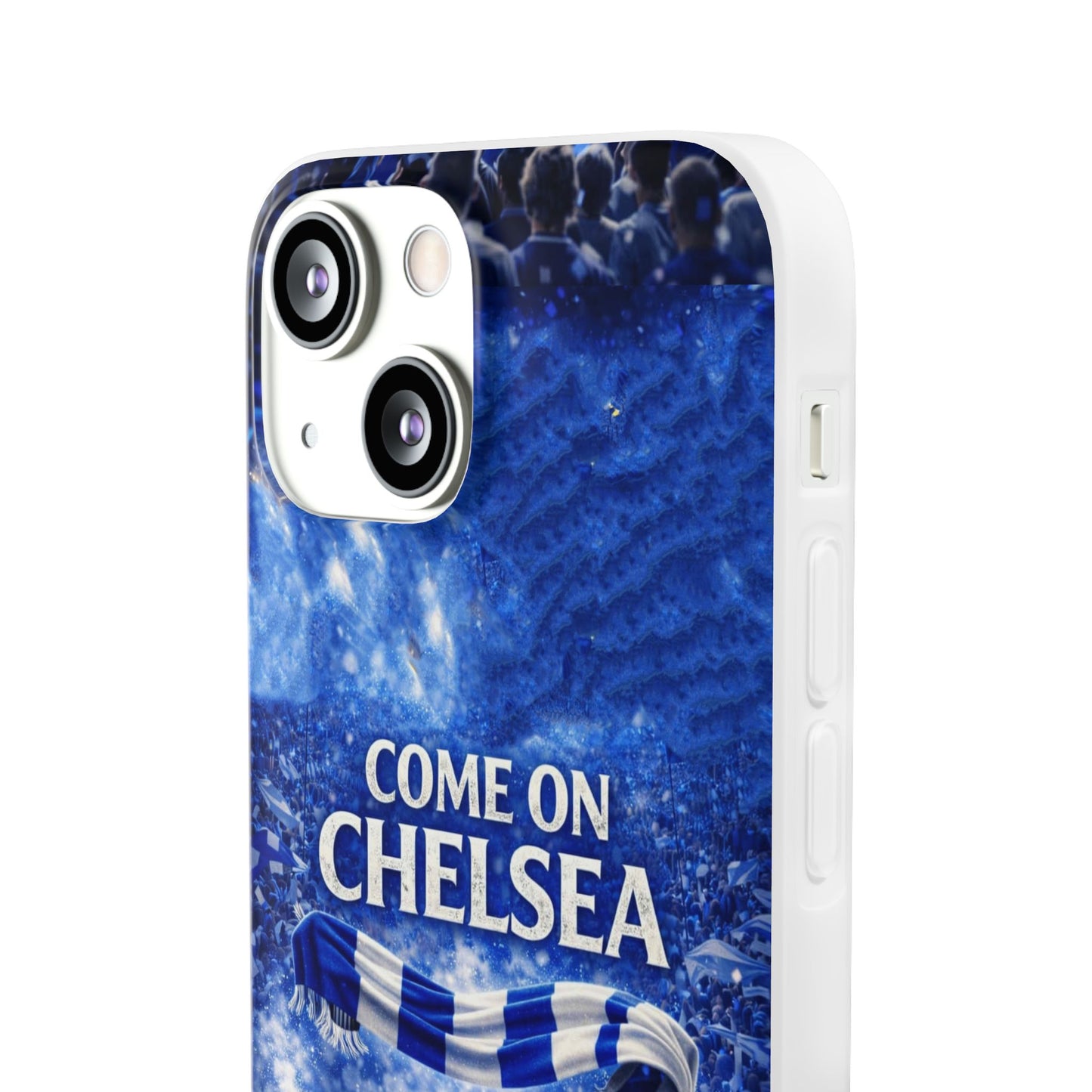 Funda flexible para teléfono del Chelsea Football: "Vamos Chelsea" en azul para aficionados