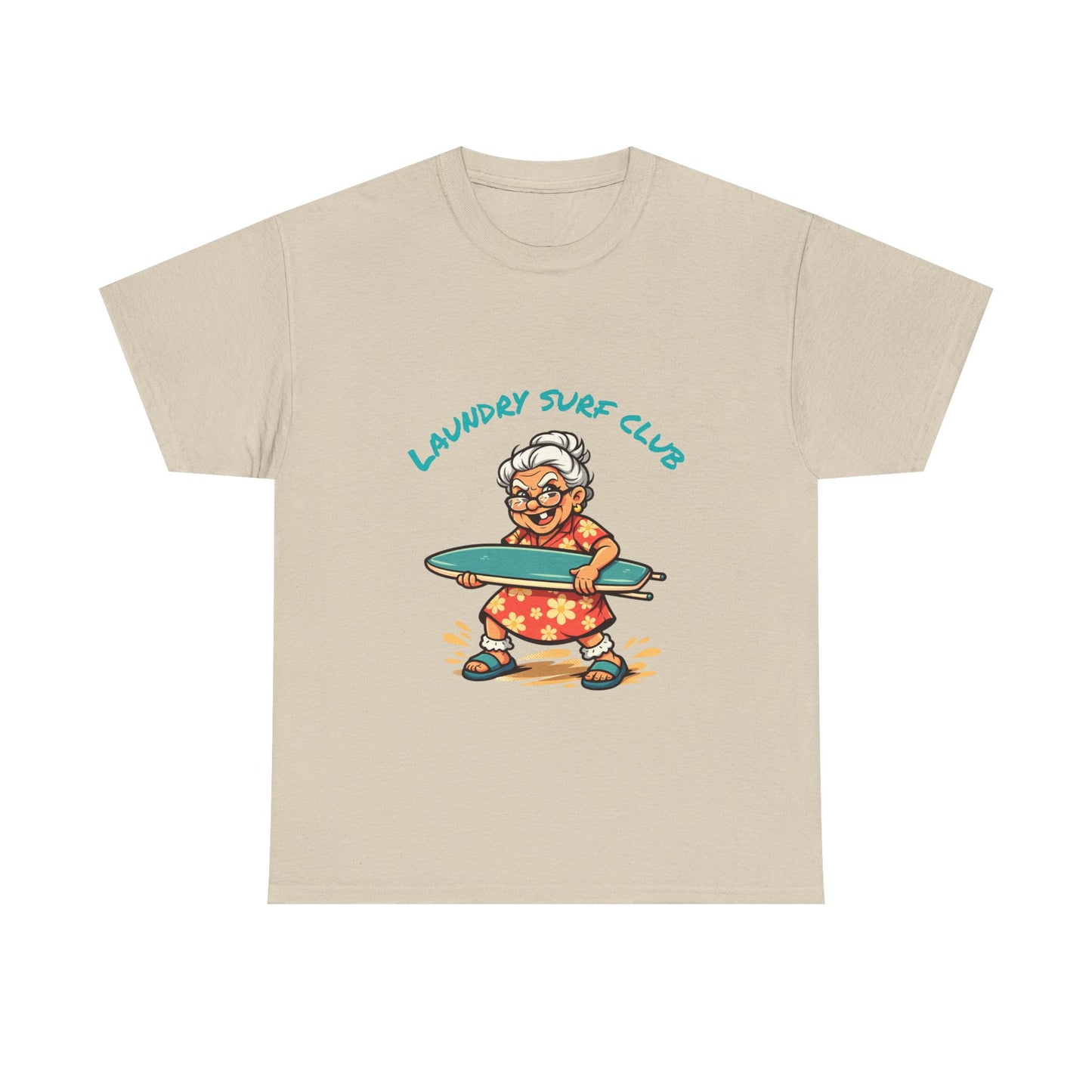 Laundry Surf Club T‑Shirt — Retro Grandma Surfing Graphic Tee