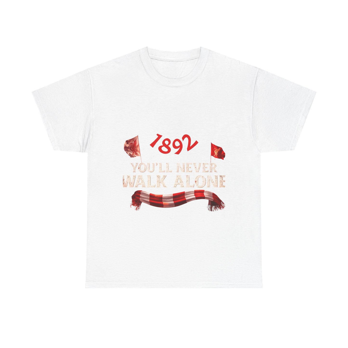 Camiseta — Camiseta vintage de fútbol con bufanda para fanático del fútbol americano «1892 You'll Never Walk Alone»