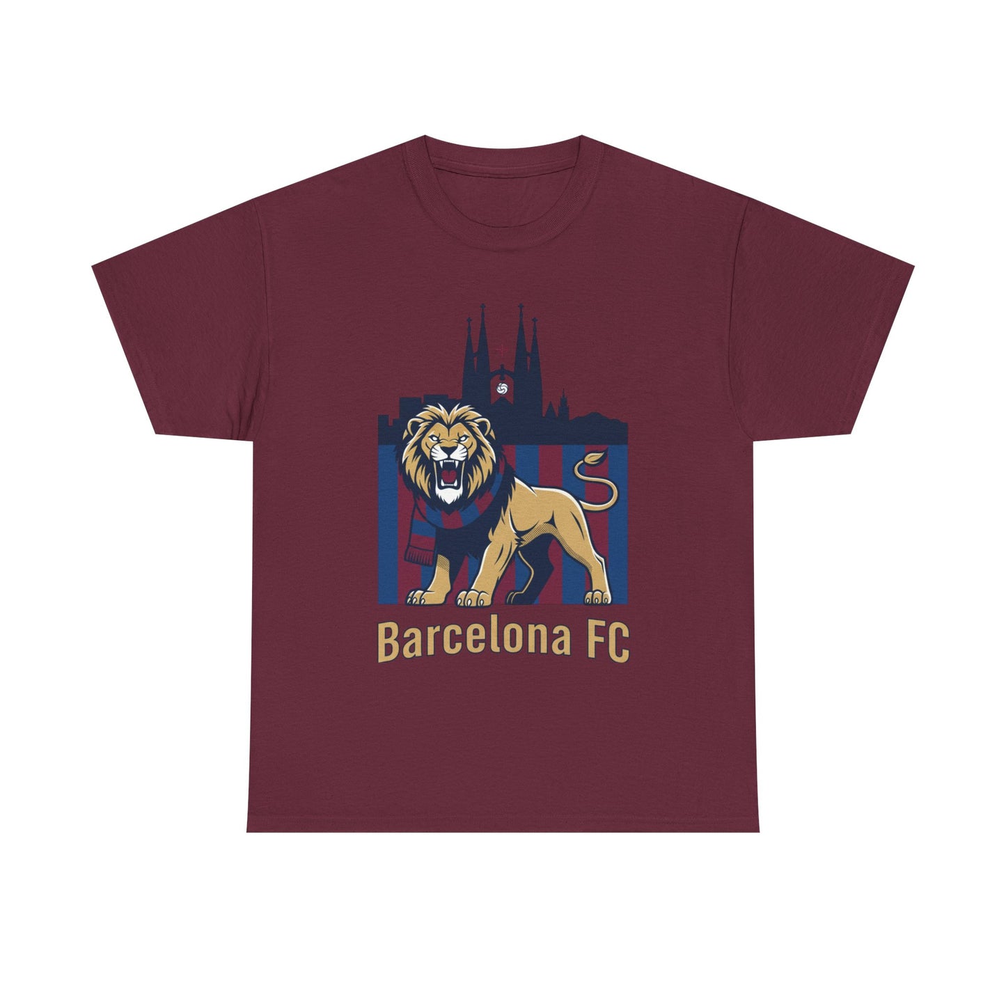 Barcelona FC Lion T-Shirt — Soccer Fan Tee with Sagrada Família Graphic