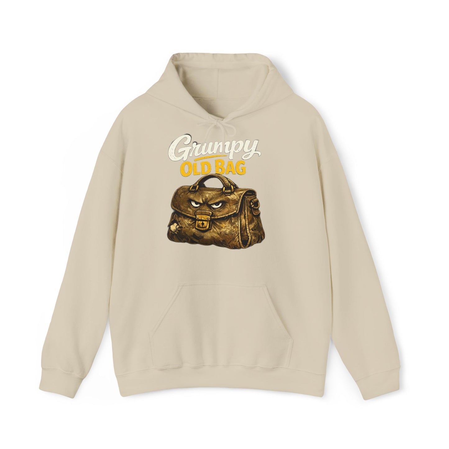 Vintage 'Old Bag' Leather Satchel Graphic Hoodie — Funny Retro Travel Gift