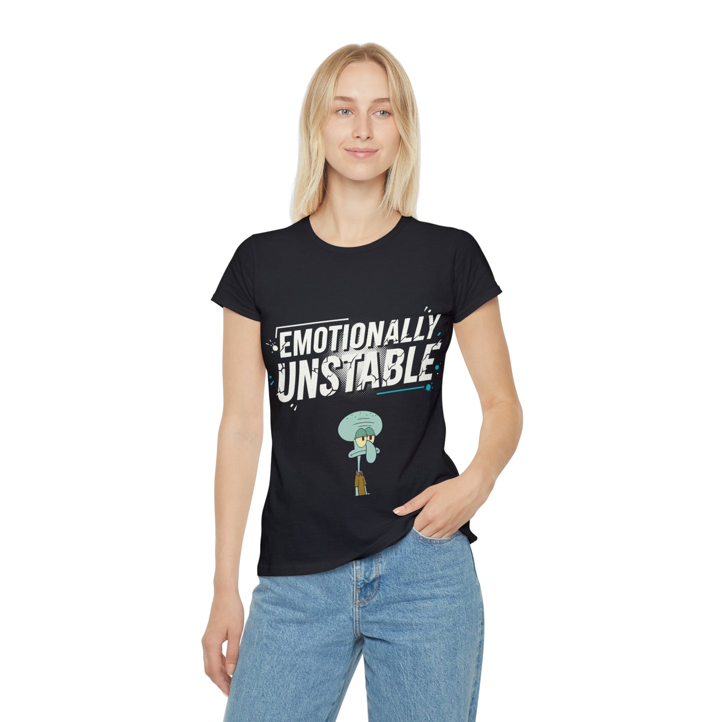 Emotionally Unstable T-Shirt — Funny Squidward Graphic Tee for Women