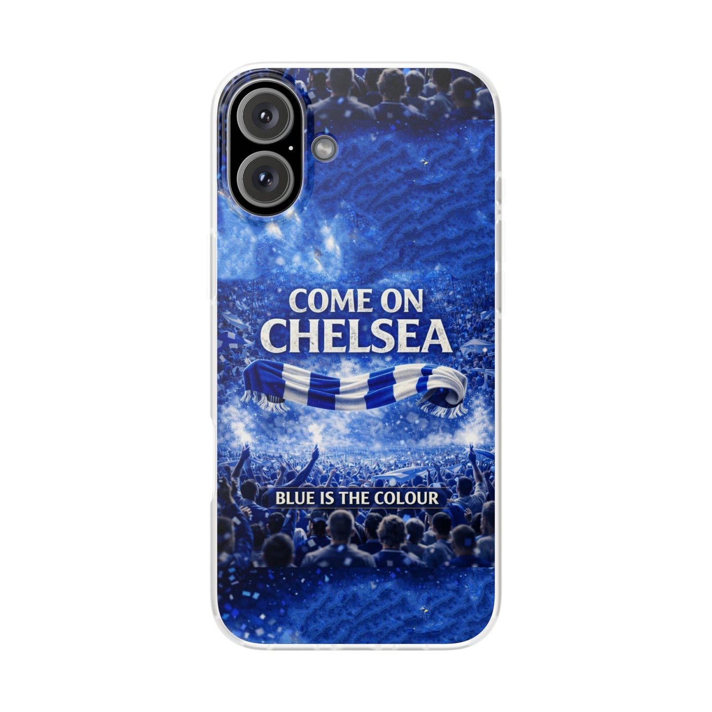 Funda flexible para teléfono del Chelsea Football: "Vamos Chelsea" en azul para aficionados