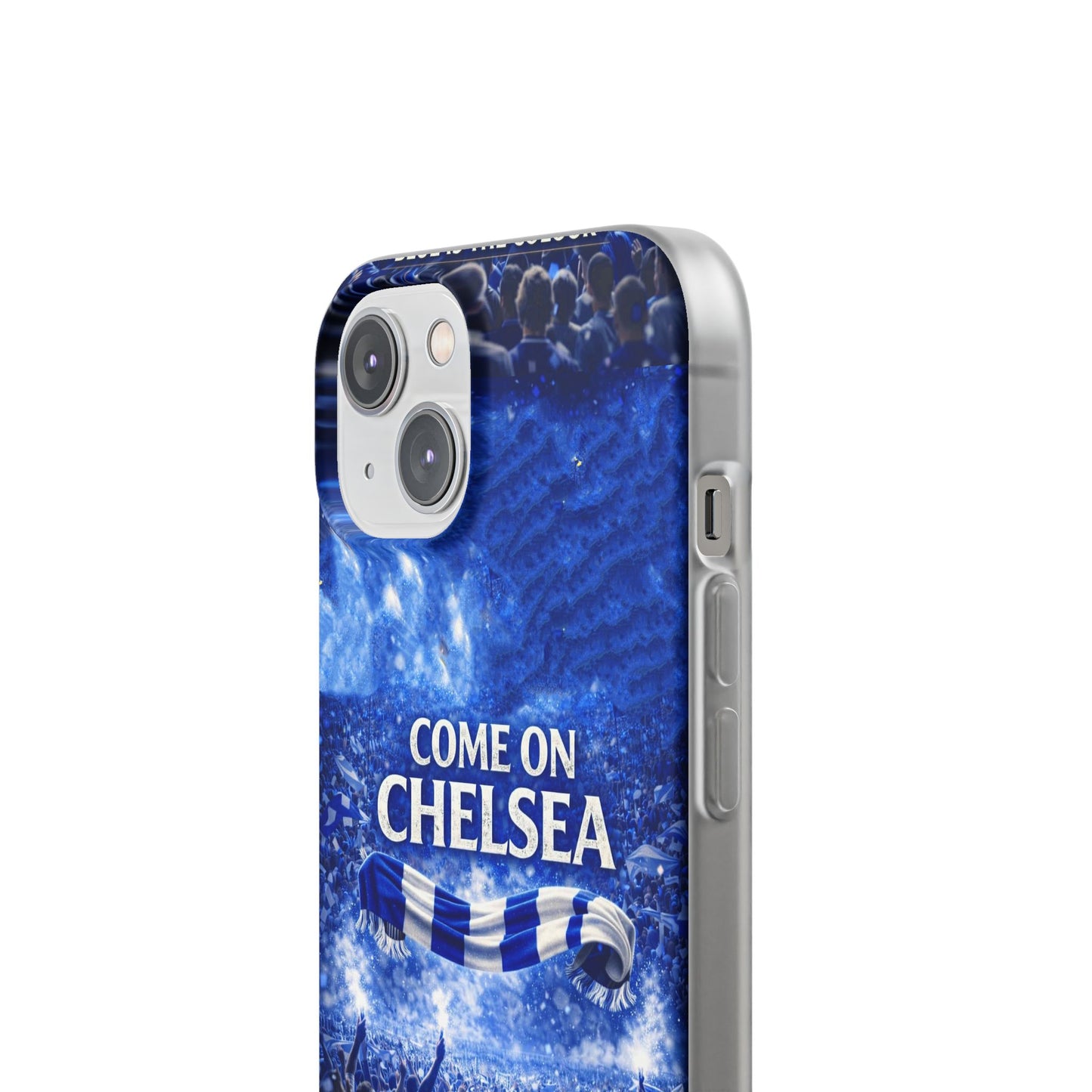 Funda flexible para teléfono del Chelsea Football: "Vamos Chelsea" en azul para aficionados