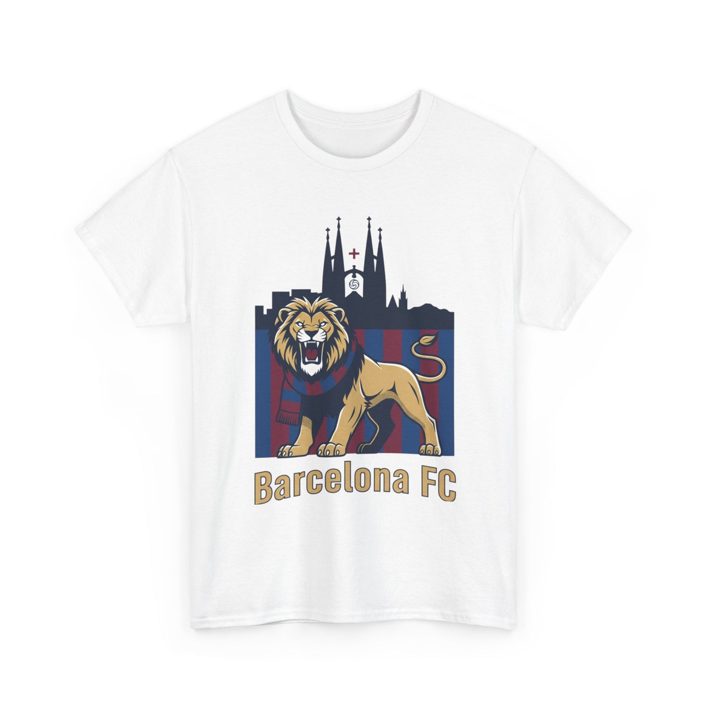 Barcelona FC Lion T-Shirt — Soccer Fan Tee with Sagrada Família Graphic