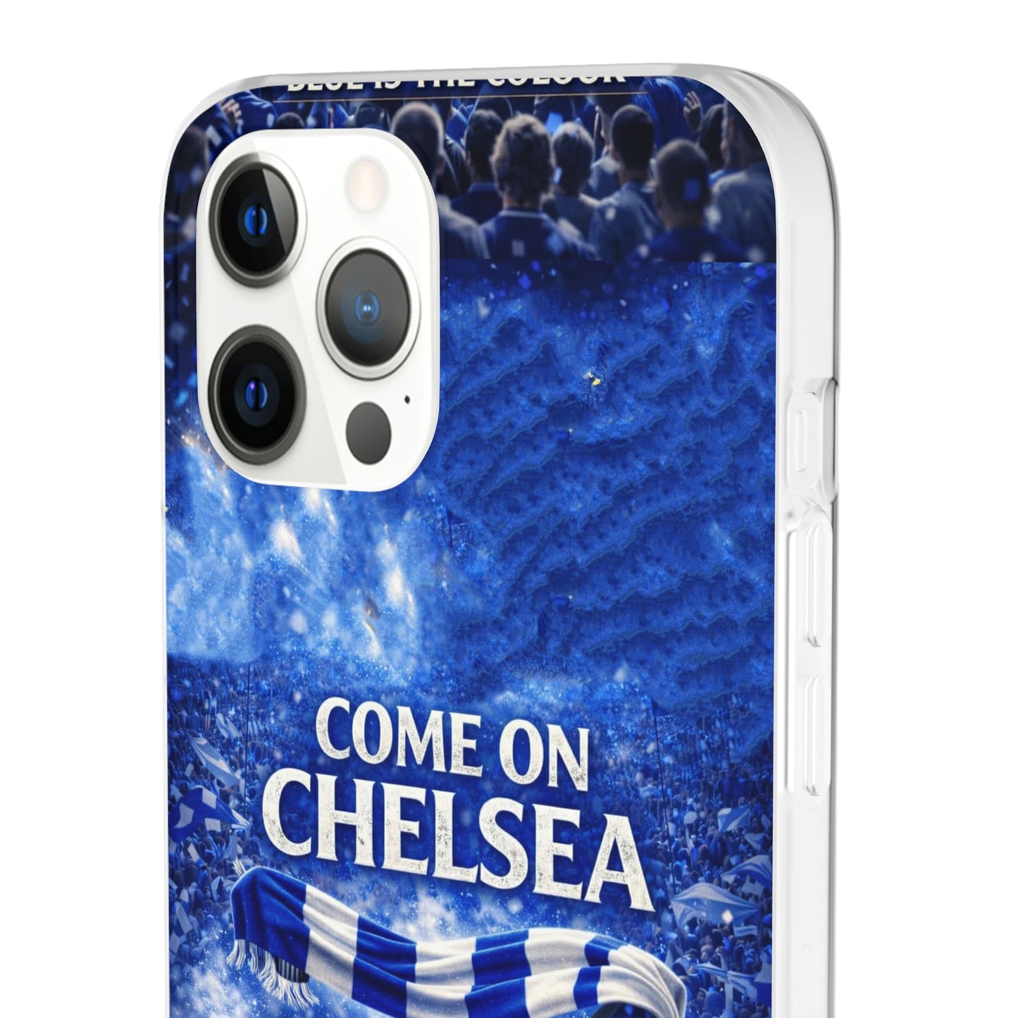 Funda flexible para teléfono del Chelsea Football: "Vamos Chelsea" en azul para aficionados