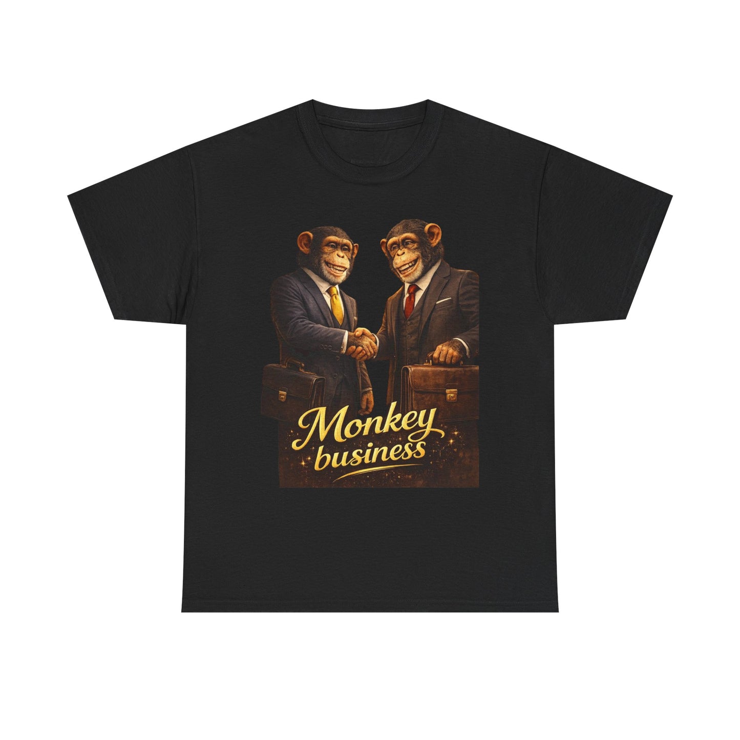 Monkey Business T-Shirt — Retro Chimps in Suits Graphic Tee