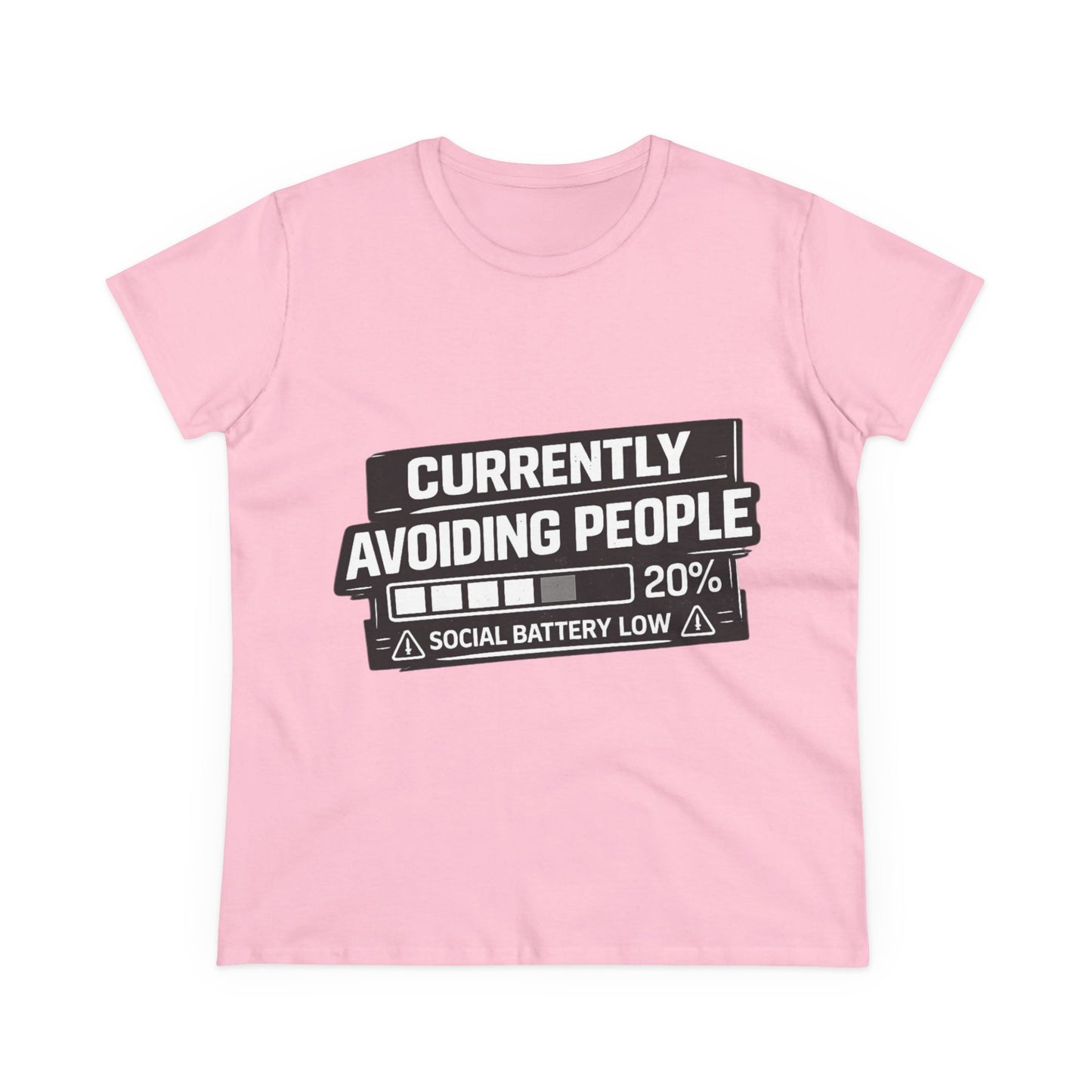 Currently Avoiding People T-Shirt — "Social Battery Low 20%" Graphic Tee