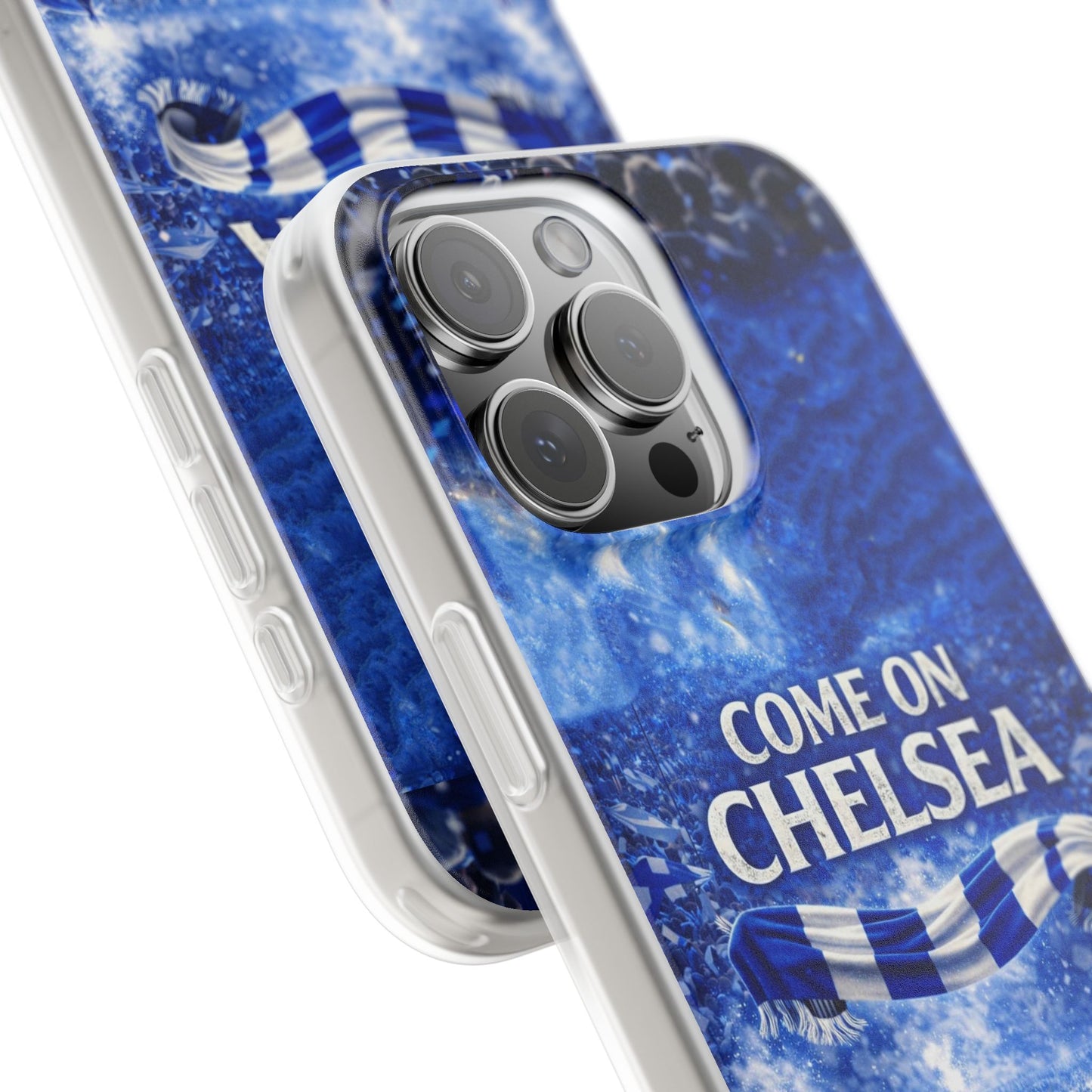Funda flexible para teléfono del Chelsea Football: "Vamos Chelsea" en azul para aficionados