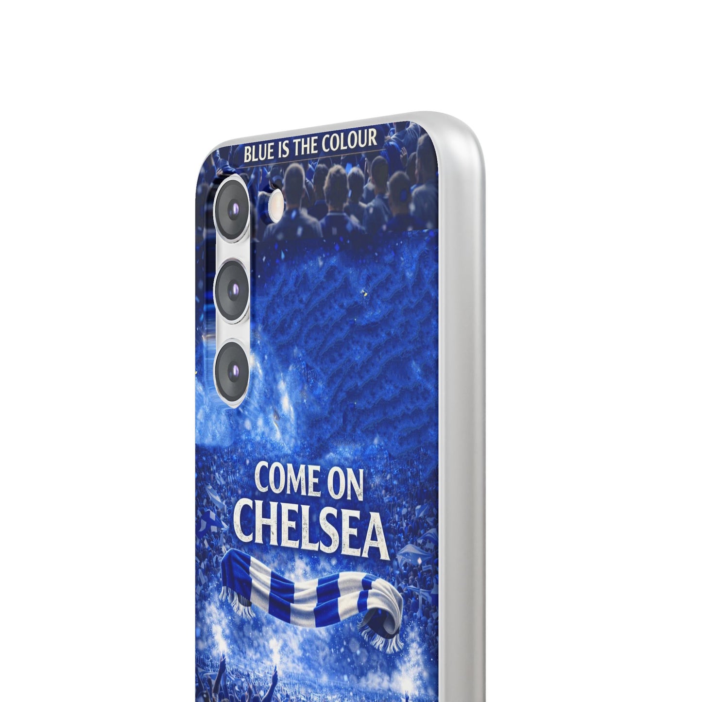 Funda flexible para teléfono del Chelsea Football: "Vamos Chelsea" en azul para aficionados