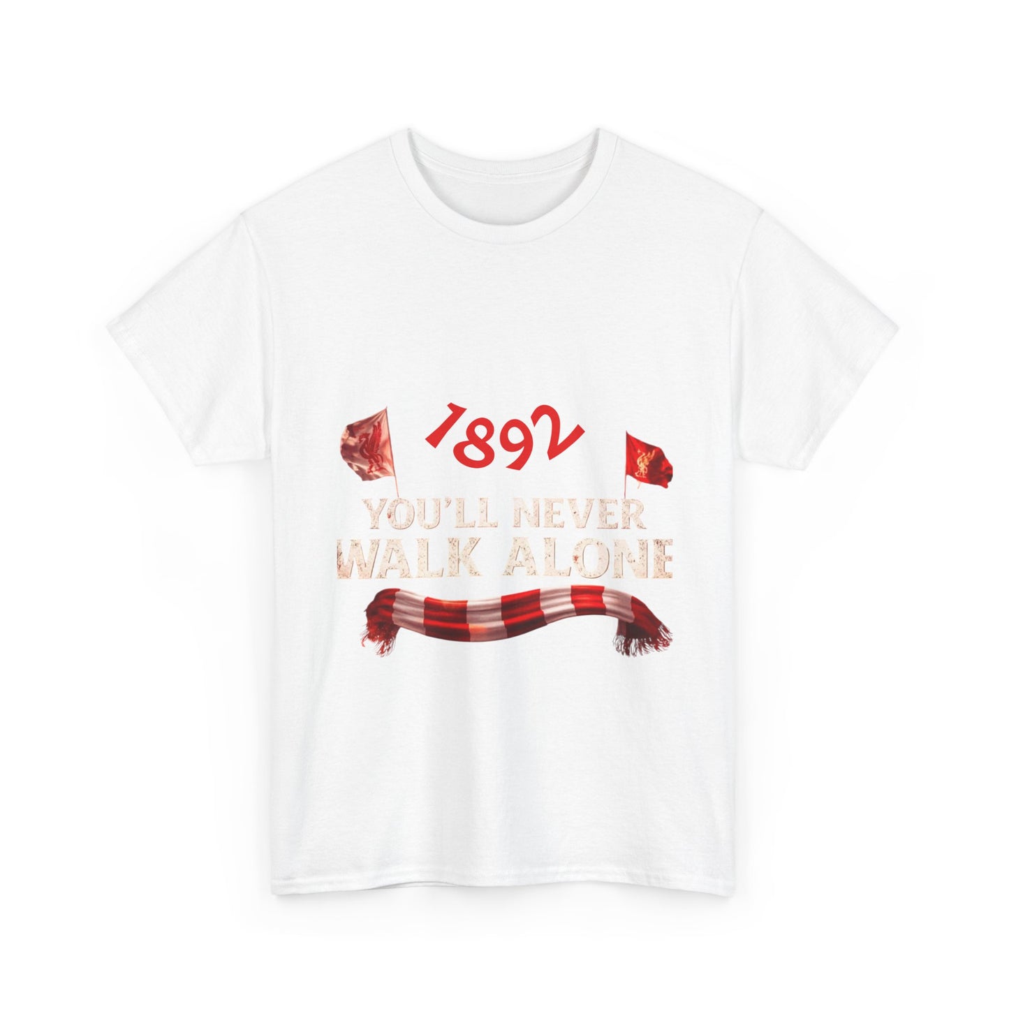 Camiseta — Camiseta vintage de fútbol con bufanda para fanático del fútbol americano «1892 You'll Never Walk Alone»