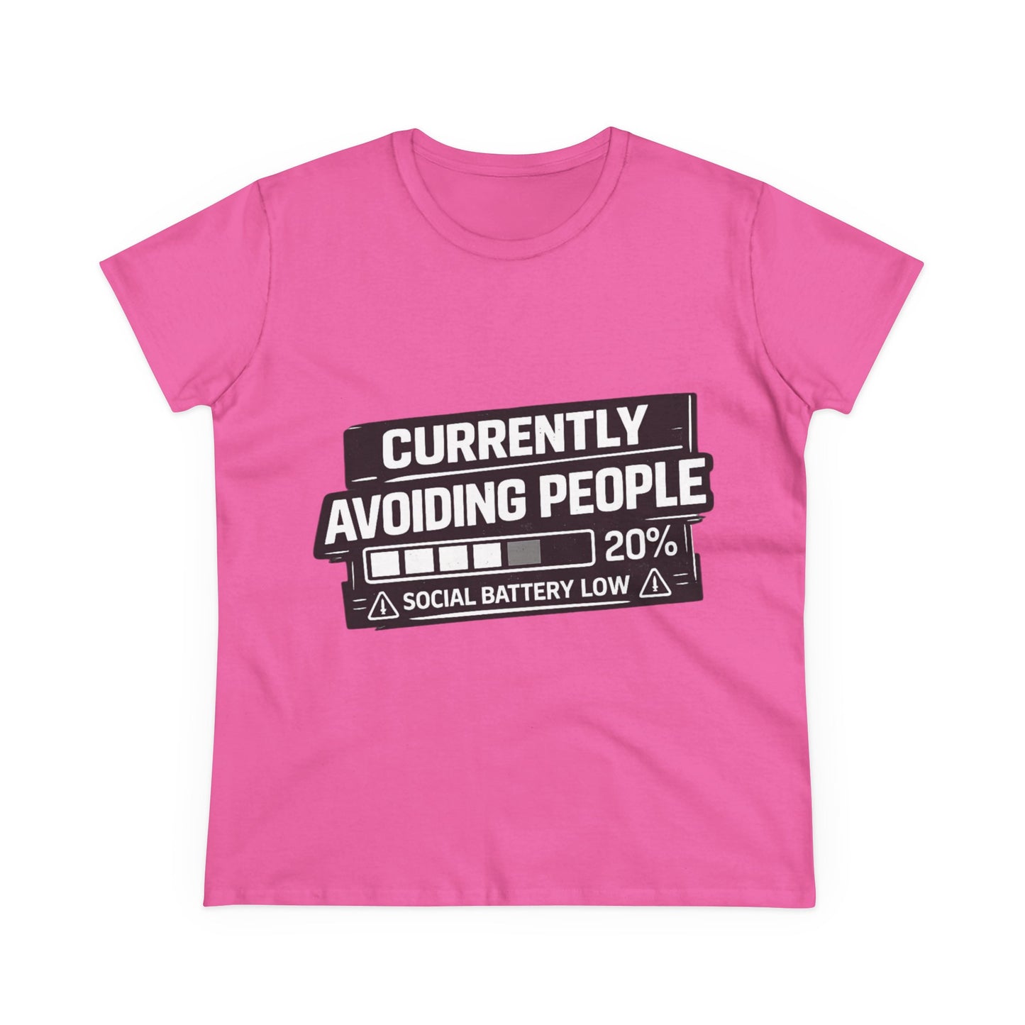 Currently Avoiding People T-Shirt — "Social Battery Low 20%" Graphic Tee