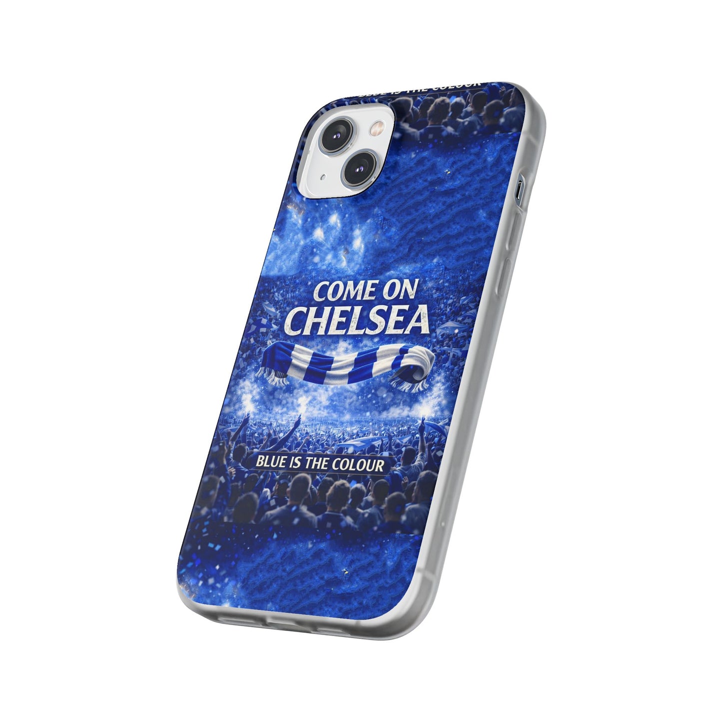 Funda flexible para teléfono del Chelsea Football: "Vamos Chelsea" en azul para aficionados