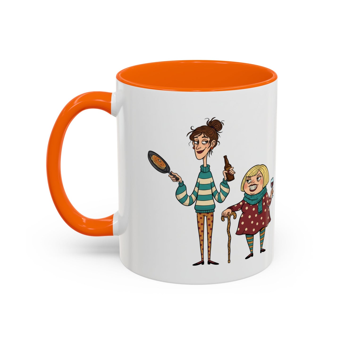 Funny Family Characters Accent Coffee Mug – Quirky Cartoon Parents & Kids Gift