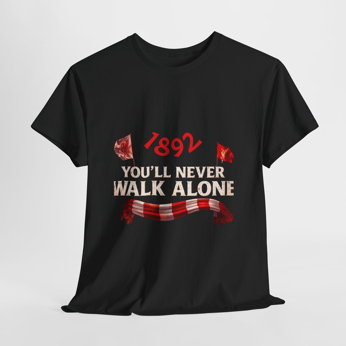 Camiseta — Camiseta vintage de fútbol con bufanda para fanático del fútbol americano «1892 You'll Never Walk Alone»