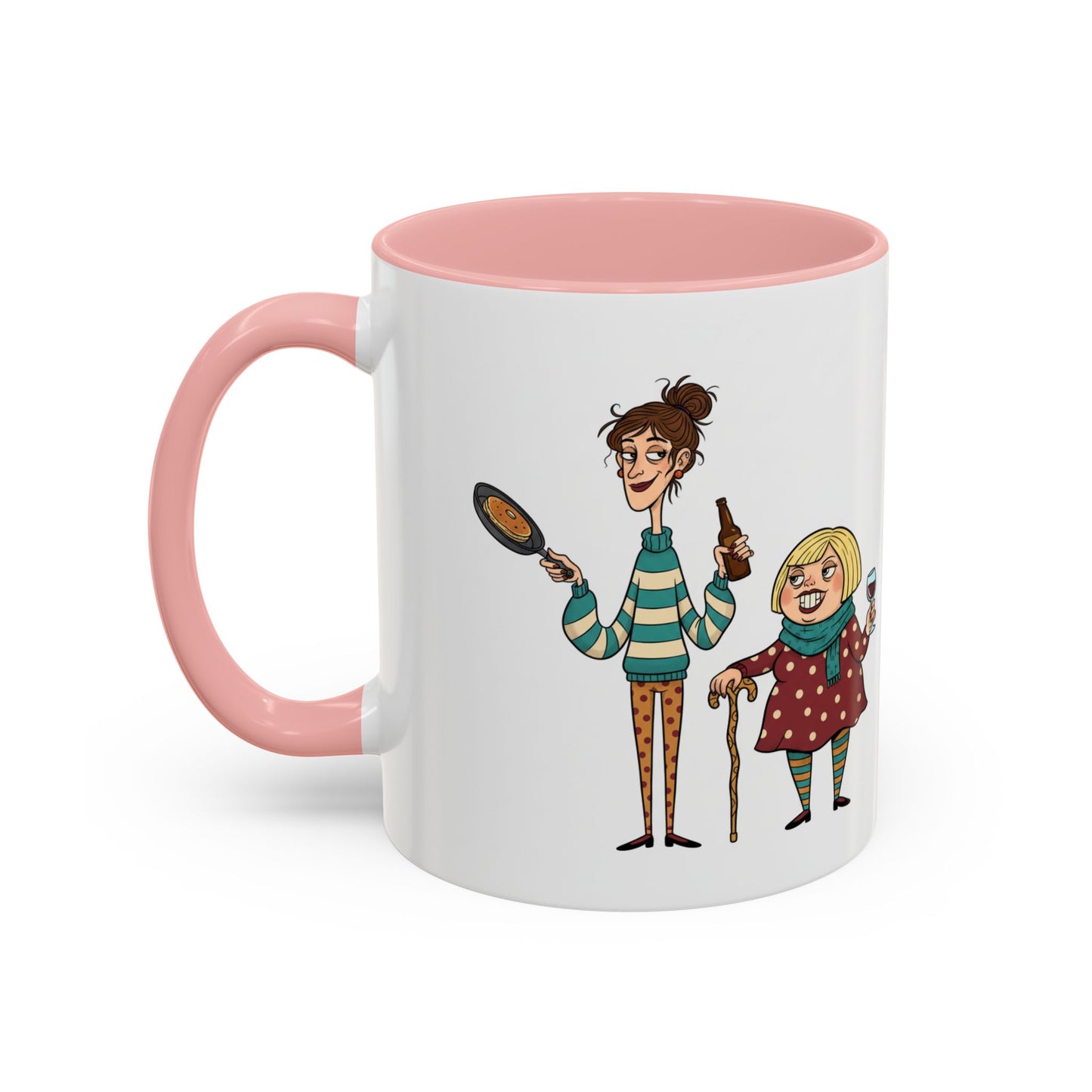 Funny Family Characters Accent Coffee Mug – Quirky Cartoon Parents & Kids Gift