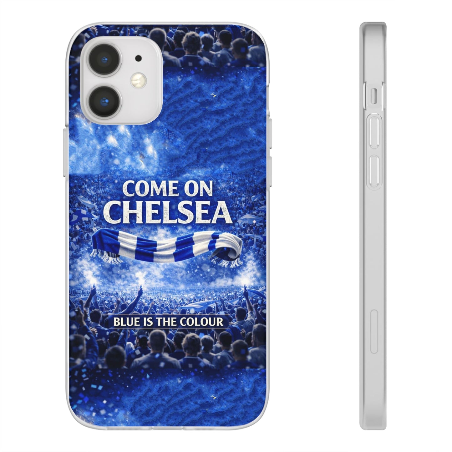 Funda flexible para teléfono del Chelsea Football: "Vamos Chelsea" en azul para aficionados